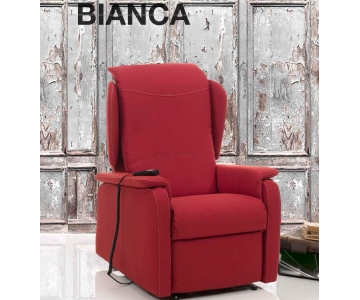 Poltrona Relax Lift (Alzapersona) 2 motori con Maniglione, mod. Bianca