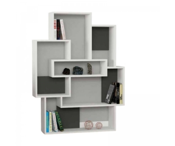 MOBILE LIBRERIA 7 RIPIANI BIANCA O ROVERE 101x22xH.132