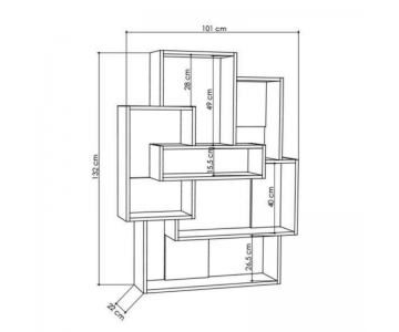 MOBILE LIBRERIA 7 RIPIANI BIANCA O ROVERE 101x22xH.132