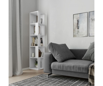 MOBILE ANGOLARE LIBRERIA 5 RIPIANI BIANCA , ANTRACITE, GRIGIO, BORDEAUX 31,4x31,4xH.158,9