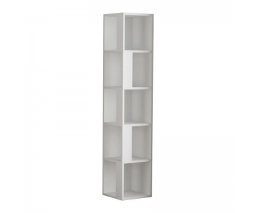 MOBILE ANGOLARE LIBRERIA 5 RIPIANI BIANCA , ANTRACITE, GRIGIO, BORDEAUX 31,4x31,4xH.158,9