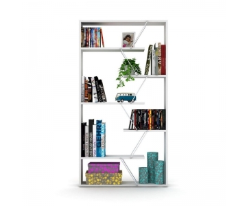 MOBILE LIBRERIA SCAFFALE SOGGIORNO UFFICIO 6 RIPIANI BIANCA 84x24xH.157