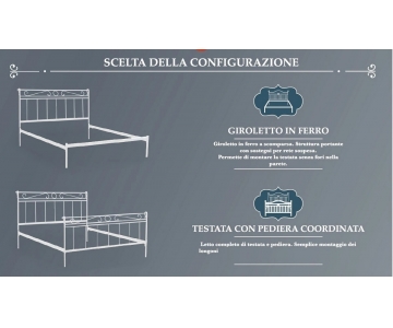 Letto in Ferro Matrimoniale vari colori - art. CNC1