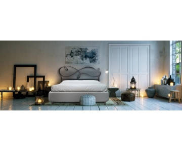 Letto in Ferro Battuto Matrimoniale Grigio polvere - art. NUV