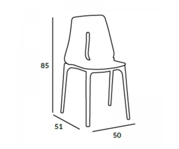 Sedia Ginevra in polipropilene e fibra di vetro impilabile 50x51 H85