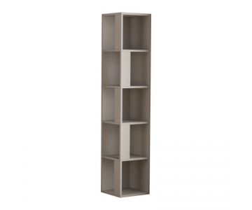 MOBILE ANGOLARE LIBRERIA 5 RIPIANI BIANCA, ANTRACITE, TORTORA 31,4x31,4xH.158,9