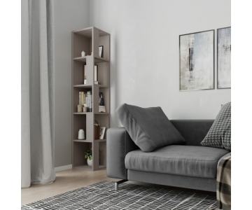 MOBILE ANGOLARE LIBRERIA 5 RIPIANI BIANCA , ANTRACITE, GRIGIO, BORDEAUX 31,4x31,4xH.158,9