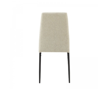 Sedia Adara imbottita in tessuto beige, con struttura metallo colore nero