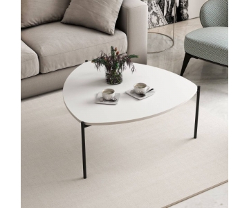 Tavolino da salotto, soggiorno, colore bianco 90x89 H40
